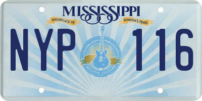 MS license plate NYP116