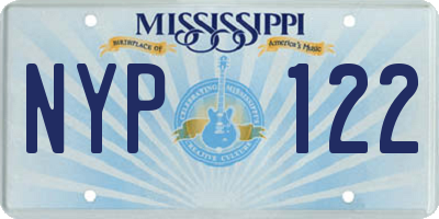 MS license plate NYP122