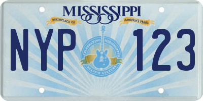 MS license plate NYP123