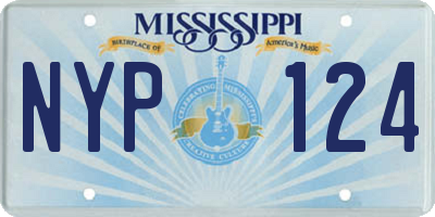 MS license plate NYP124