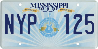 MS license plate NYP125