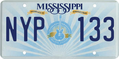 MS license plate NYP133