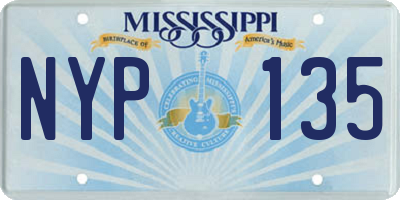 MS license plate NYP135