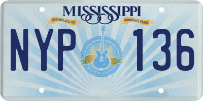 MS license plate NYP136