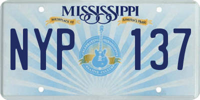 MS license plate NYP137