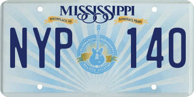 MS license plate NYP140