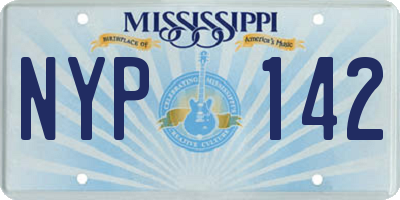 MS license plate NYP142