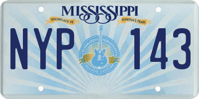 MS license plate NYP143