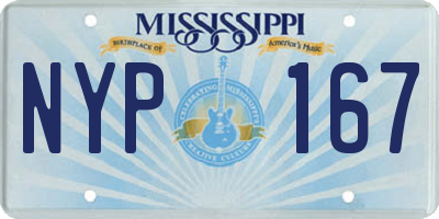 MS license plate NYP167