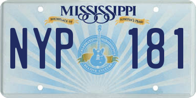 MS license plate NYP181