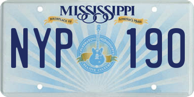 MS license plate NYP190