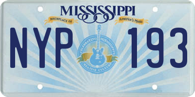 MS license plate NYP193