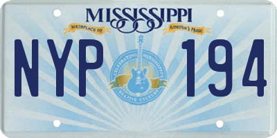 MS license plate NYP194