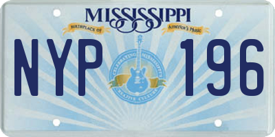 MS license plate NYP196
