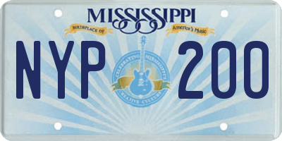 MS license plate NYP200