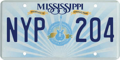 MS license plate NYP204