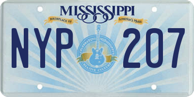 MS license plate NYP207