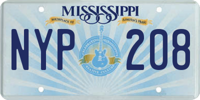 MS license plate NYP208