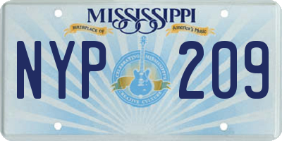 MS license plate NYP209