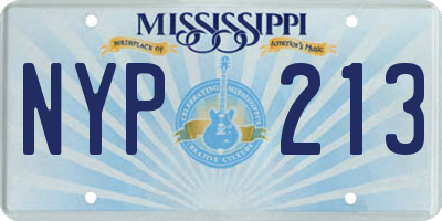 MS license plate NYP213