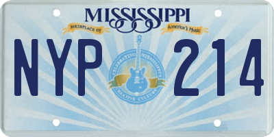 MS license plate NYP214