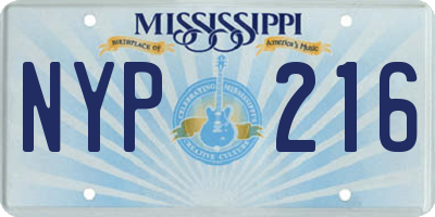 MS license plate NYP216