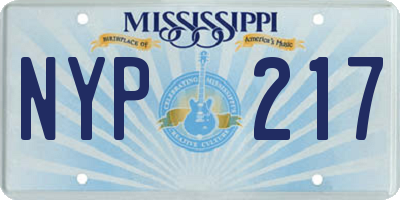 MS license plate NYP217