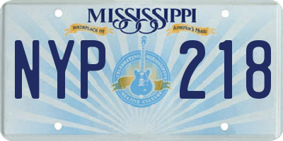 MS license plate NYP218
