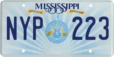 MS license plate NYP223