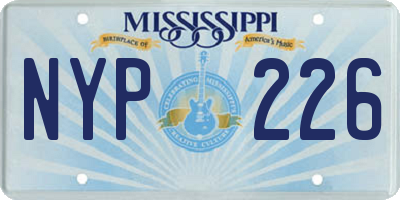 MS license plate NYP226