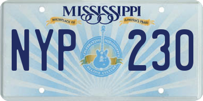 MS license plate NYP230