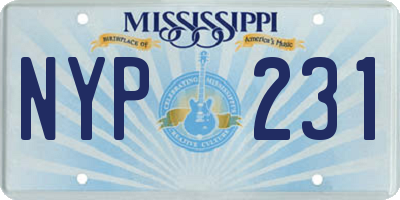 MS license plate NYP231