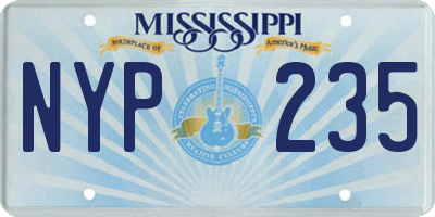 MS license plate NYP235