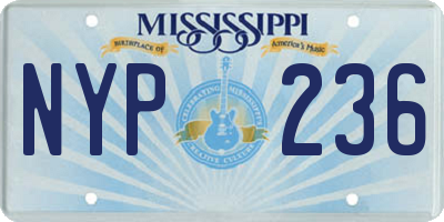 MS license plate NYP236
