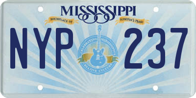 MS license plate NYP237