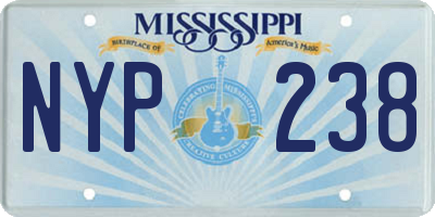 MS license plate NYP238