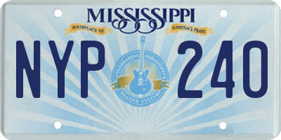 MS license plate NYP240