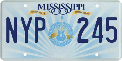 MS license plate NYP245