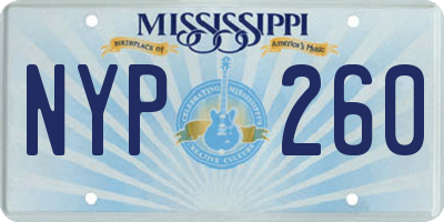 MS license plate NYP260