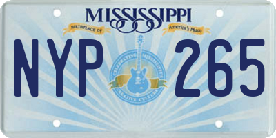 MS license plate NYP265