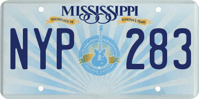 MS license plate NYP283