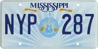 MS license plate NYP287