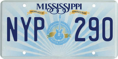 MS license plate NYP290