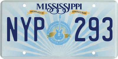 MS license plate NYP293
