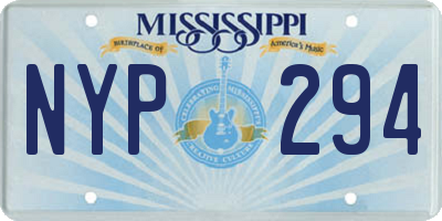 MS license plate NYP294