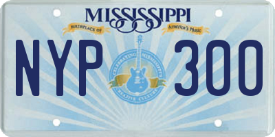 MS license plate NYP300