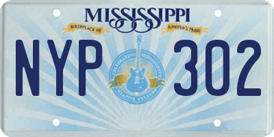 MS license plate NYP302