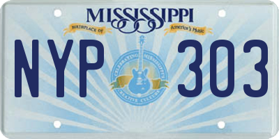 MS license plate NYP303