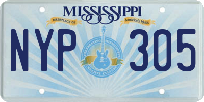 MS license plate NYP305