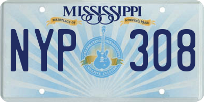 MS license plate NYP308